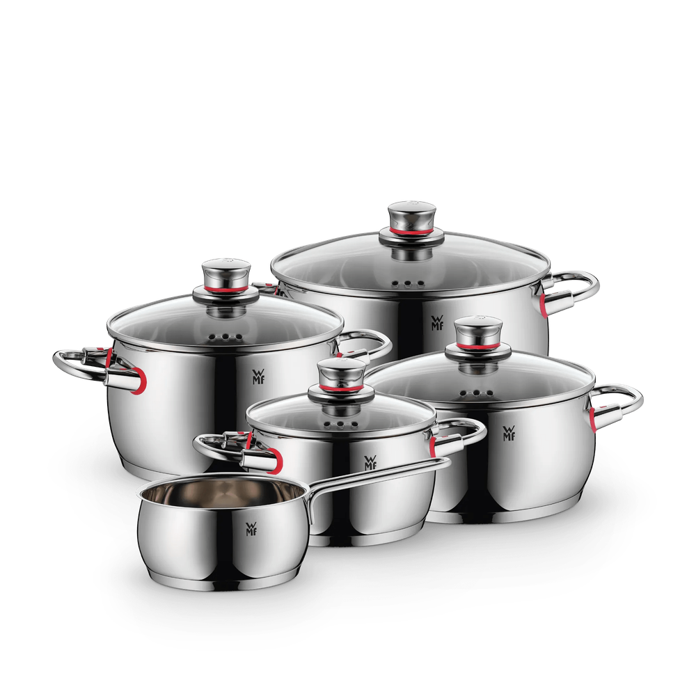 Set de 5 oale cu capac WMF Quality One, 16/20/24 cm, Cromargan®