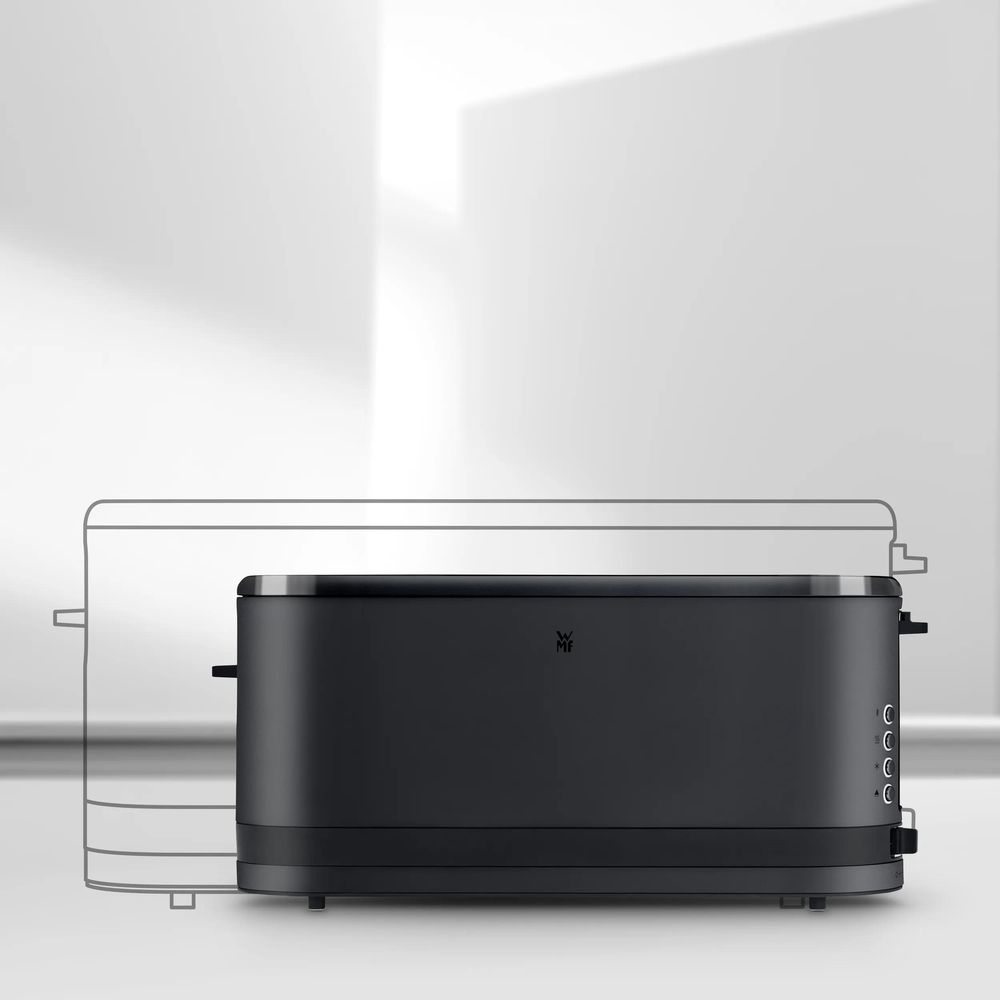 Prajitor de paine WMF KITCHENminis, 900W, 7 trepte, Cromargan®, negru