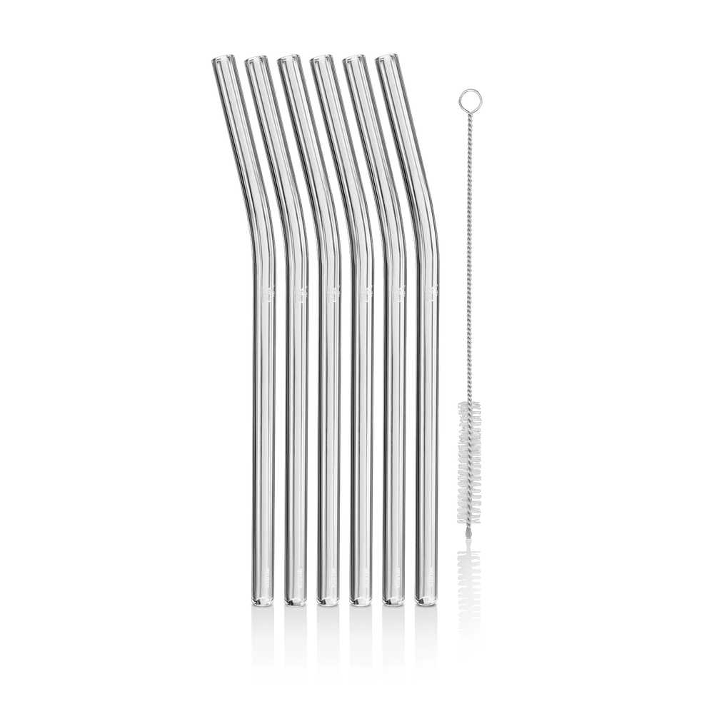 Set de 6 paie din sticla WMF Baric, 220 mm, perie inclusa, transparent