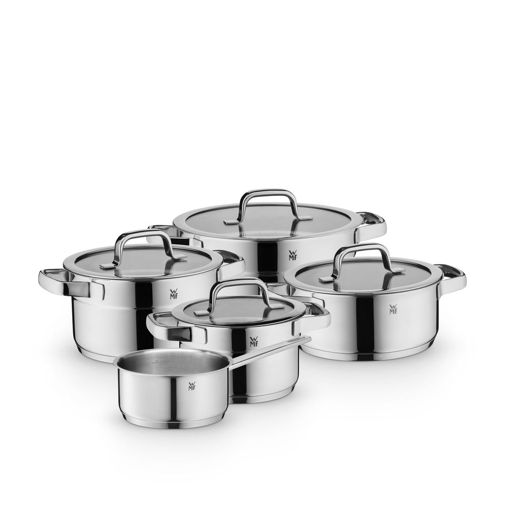 Set 5 piese oale cu capac WMF Compact Cuisine, Cromargan