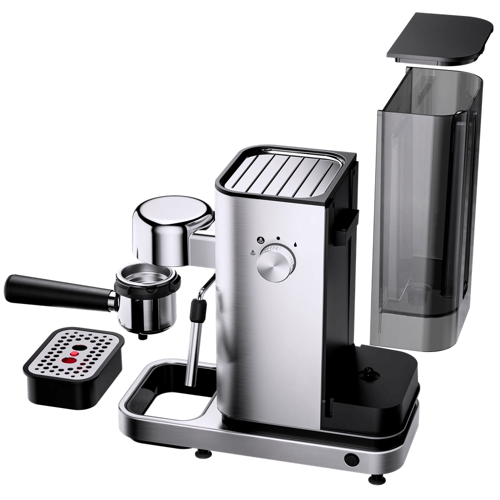 Espressor manual WMF Lono, 15 bari, duza cappuccino, argintiu