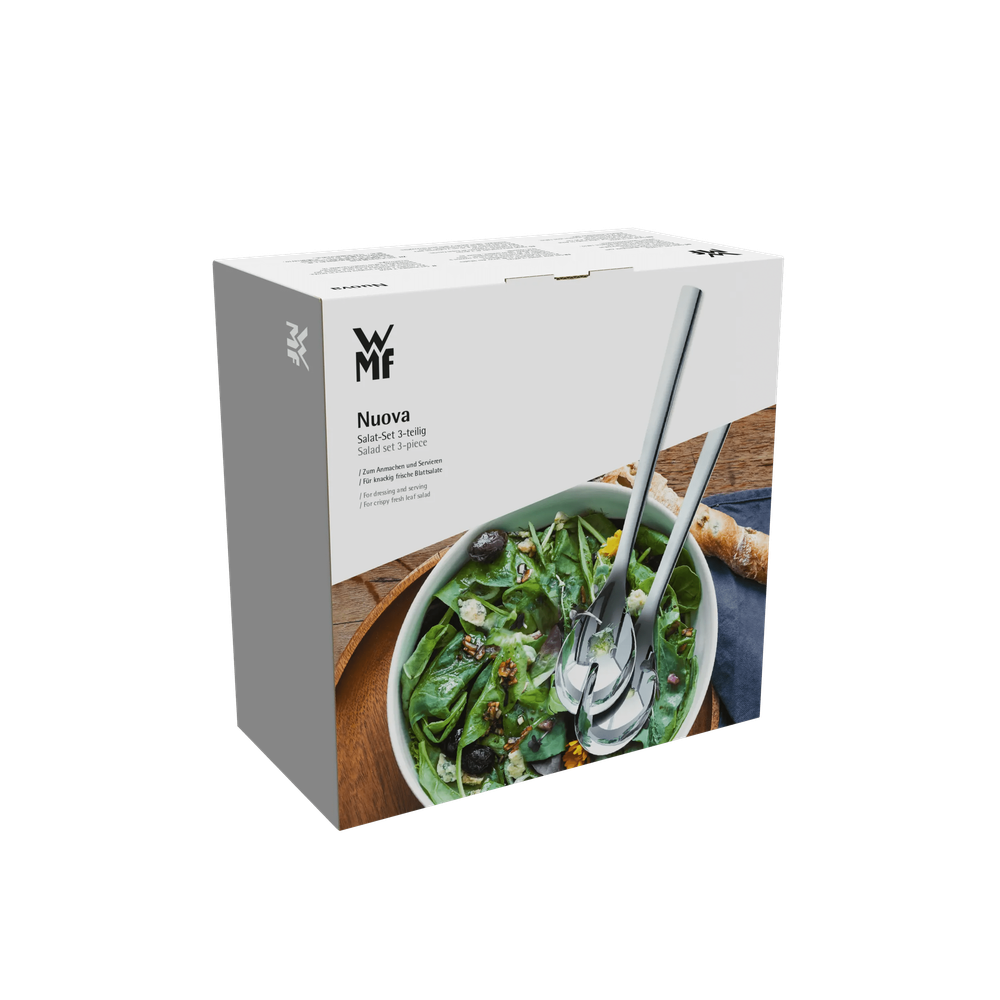 Bol din portelan cu set tacamuri pentru salata WMF Nuova, Cromargan®