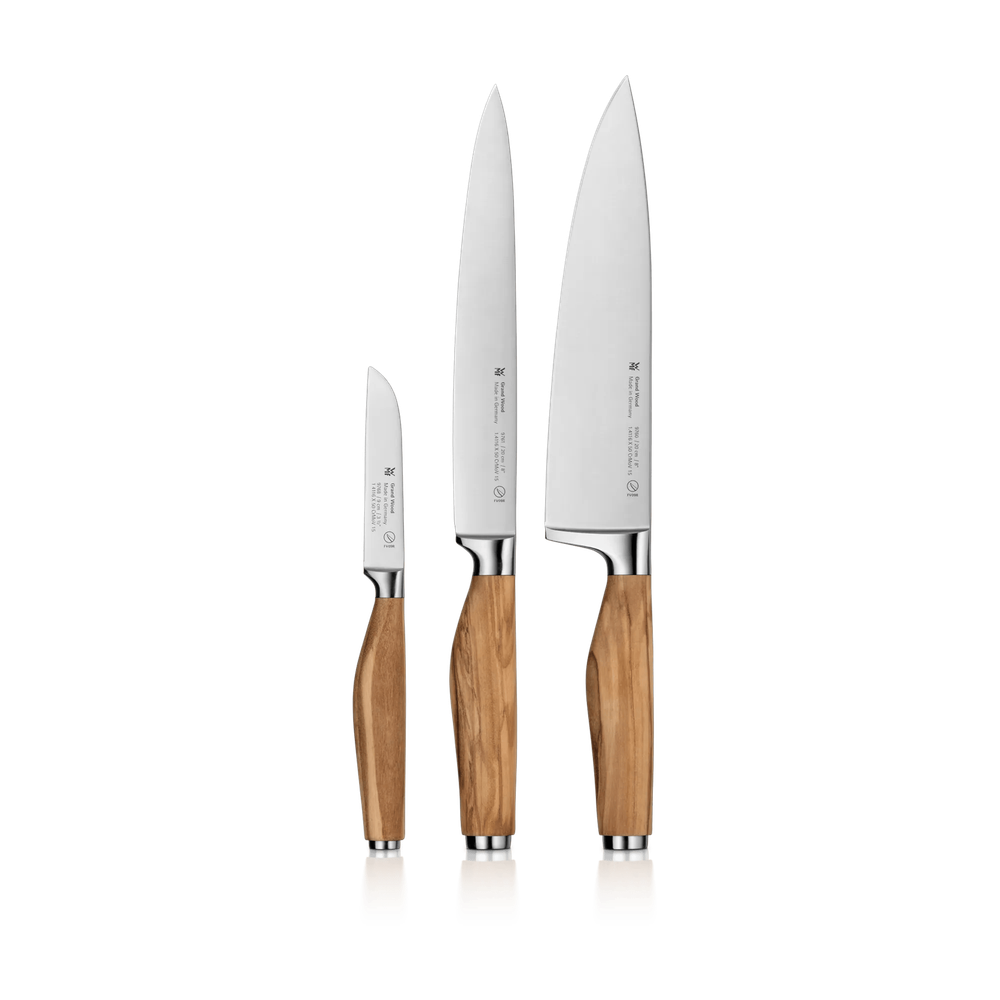 Set de cutite WMF Grand Wood, 3 piese, manere din lemn