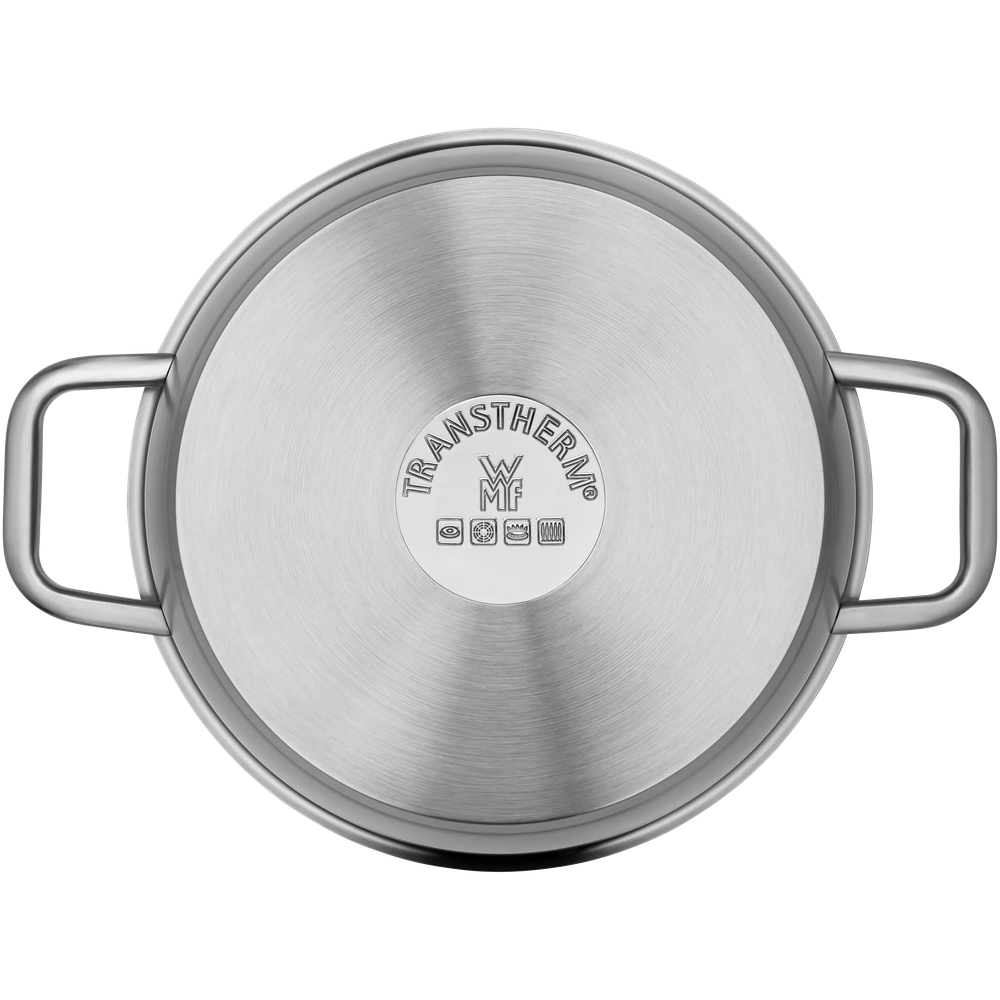 Cratita cu capac WMF Iconic, 24 cm, Cromargan®, baza TransTherm®