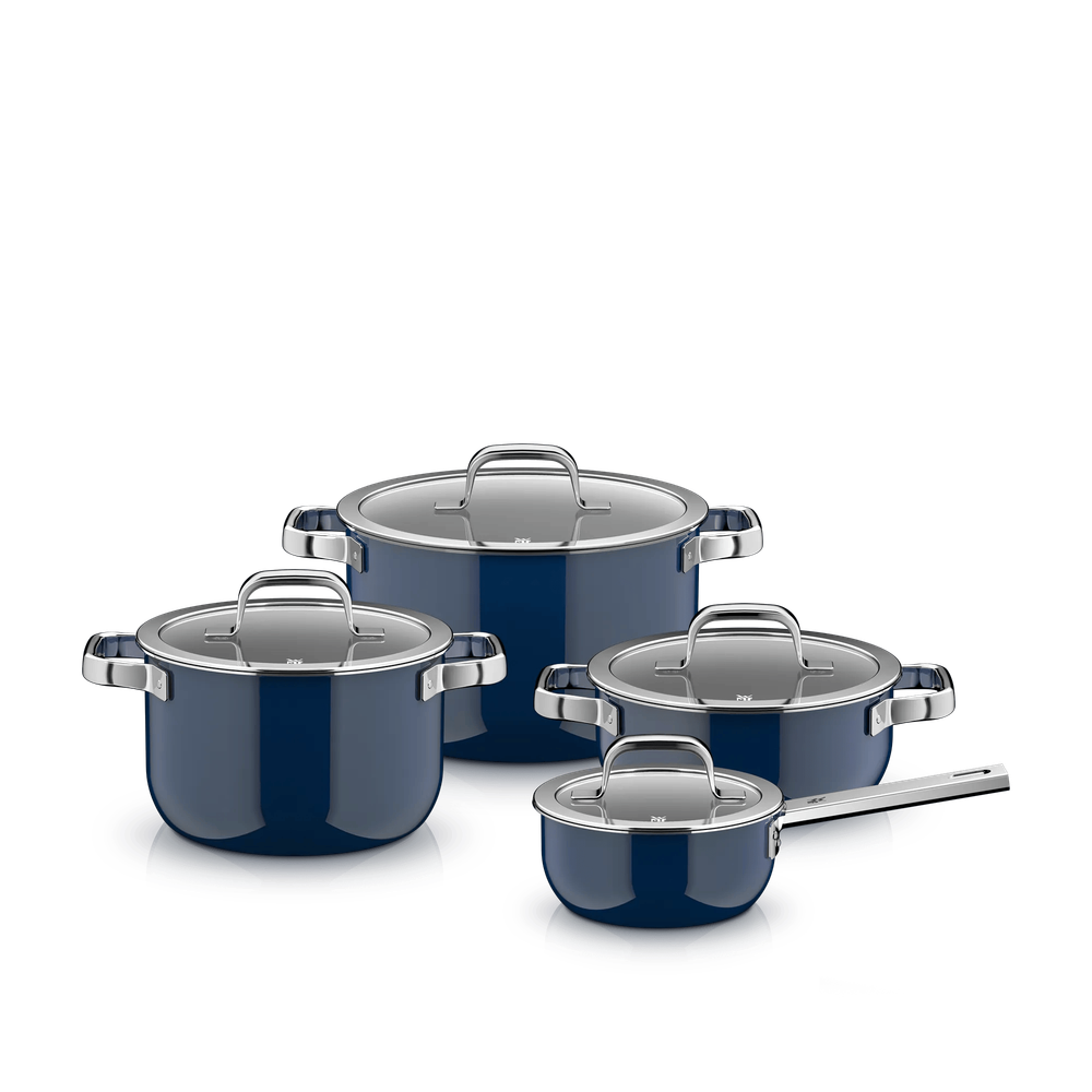 Set 4 oale cu capac WMF Fusiontec Mineral Pro, inductie, ocean blue