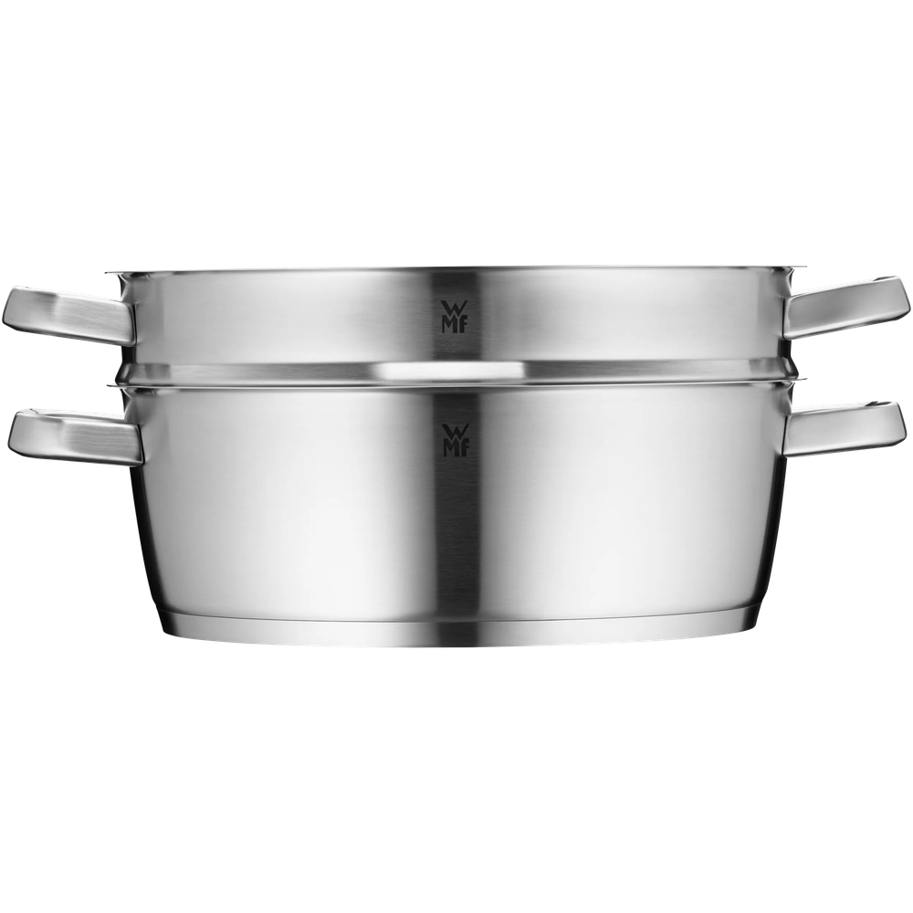 Oala cu capac si cos abur WMF Iconic, 28 cm, Cromargan®, inductie