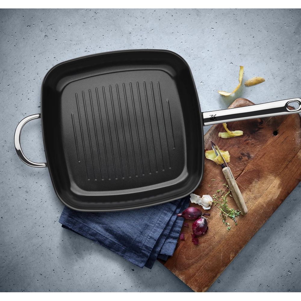 Tigaie grill WMF Durado, 28 cm, invelis ceramic, Cromargan®, inductie