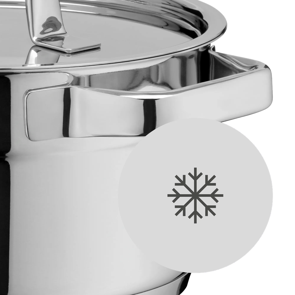 Set 5 piese oale cu capac WMF Compact Cuisine, Cromargan®, TransTherm®