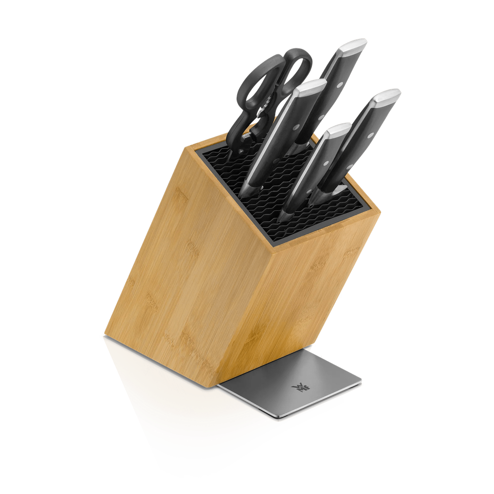 Set de 4 cutite si foarfeca WMF Grand Class, suport inclus
