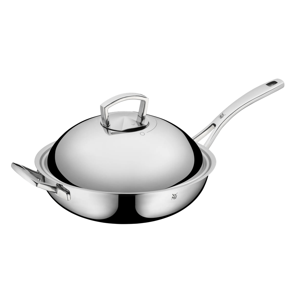 Tigaie wok cu capac WMF Multiply, 32 cm, Cromargan®, argintiu