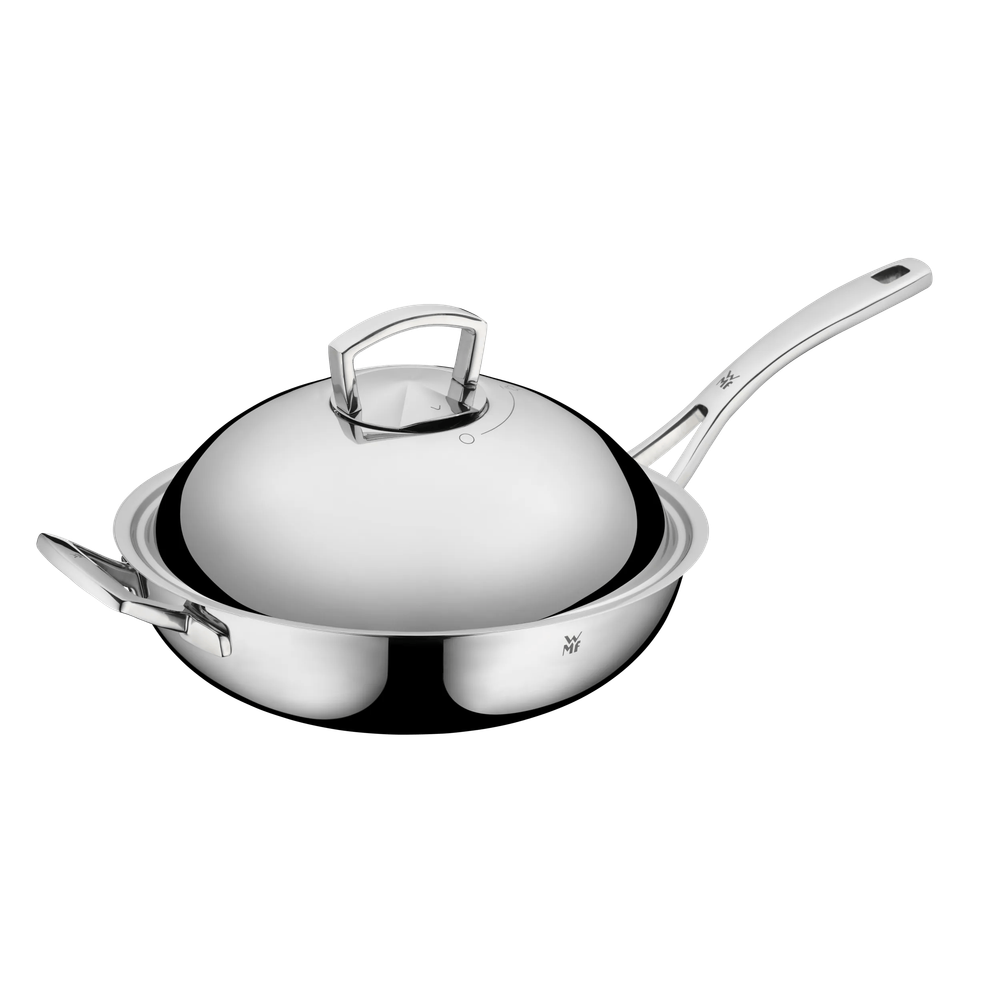 Tigaie wok cu capac WMF Multiply, 32 cm, Cromargan®, argintiu