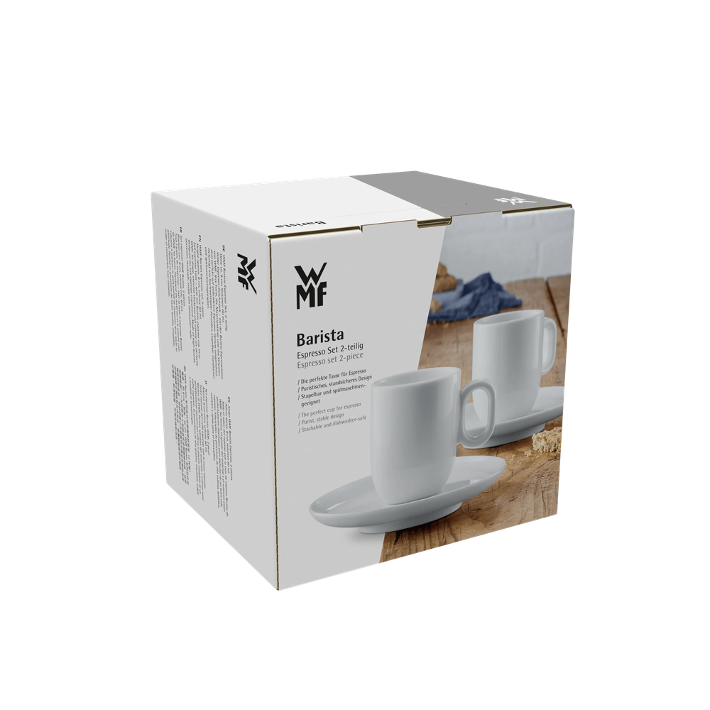 Set cesti cu farfurii WMF Barista Espresso, 4 piese, portelan