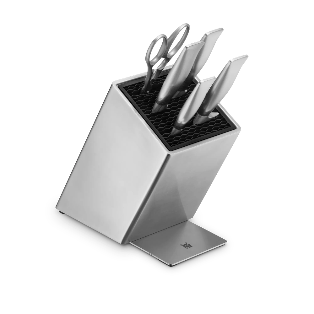 Set cutite si suport WMF Grand Gourmet, foarfeca inclusa, argintiu