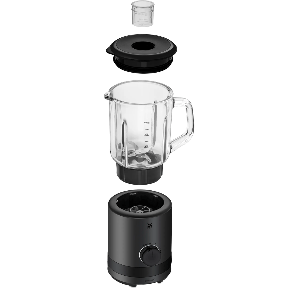 Blender WMF Kitchenminis, 400 W, 0.8 L, 5 viteze, sticla, negru
