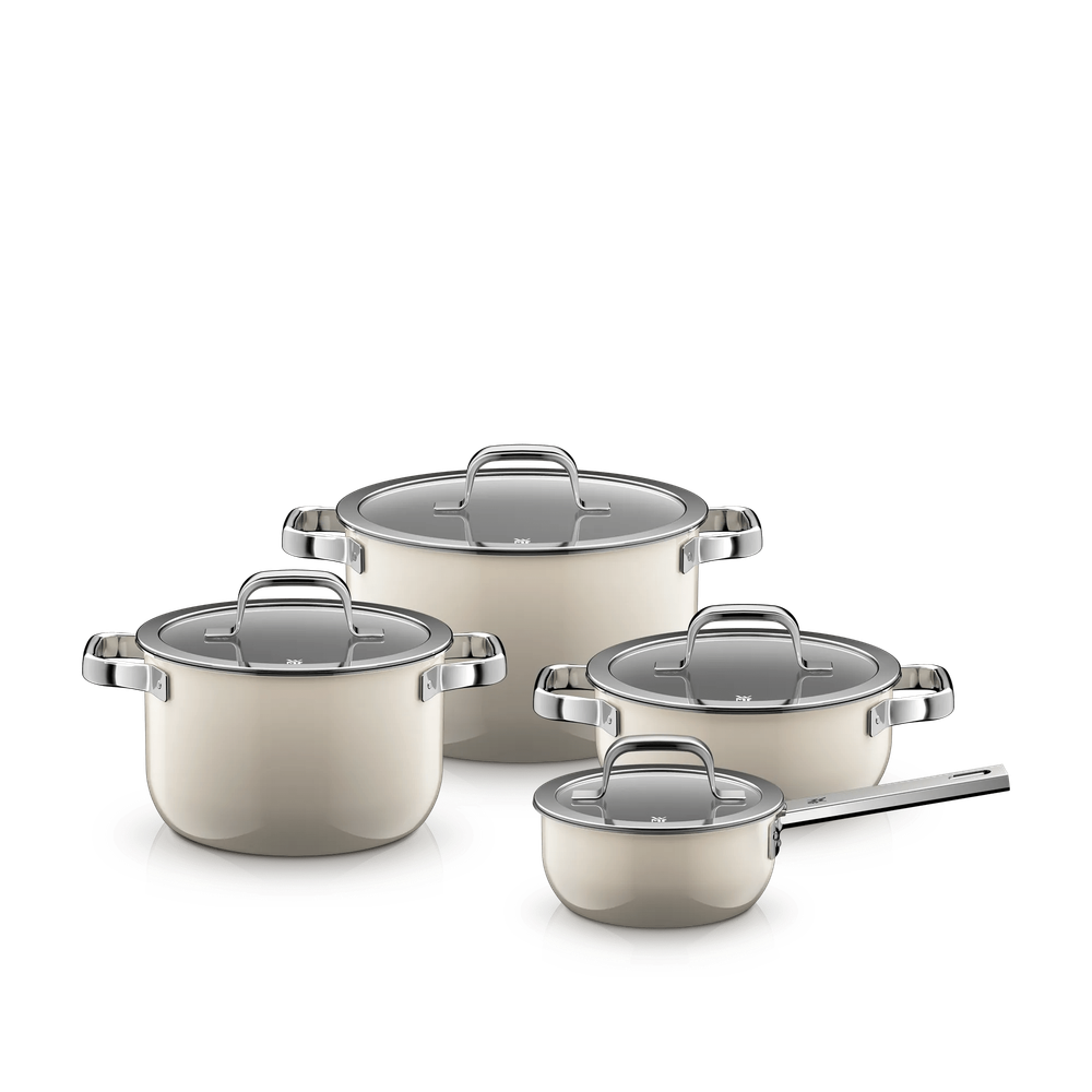 Set 4 oale cu capac WMF Fusiontec Mineral Pro, inductie, crem