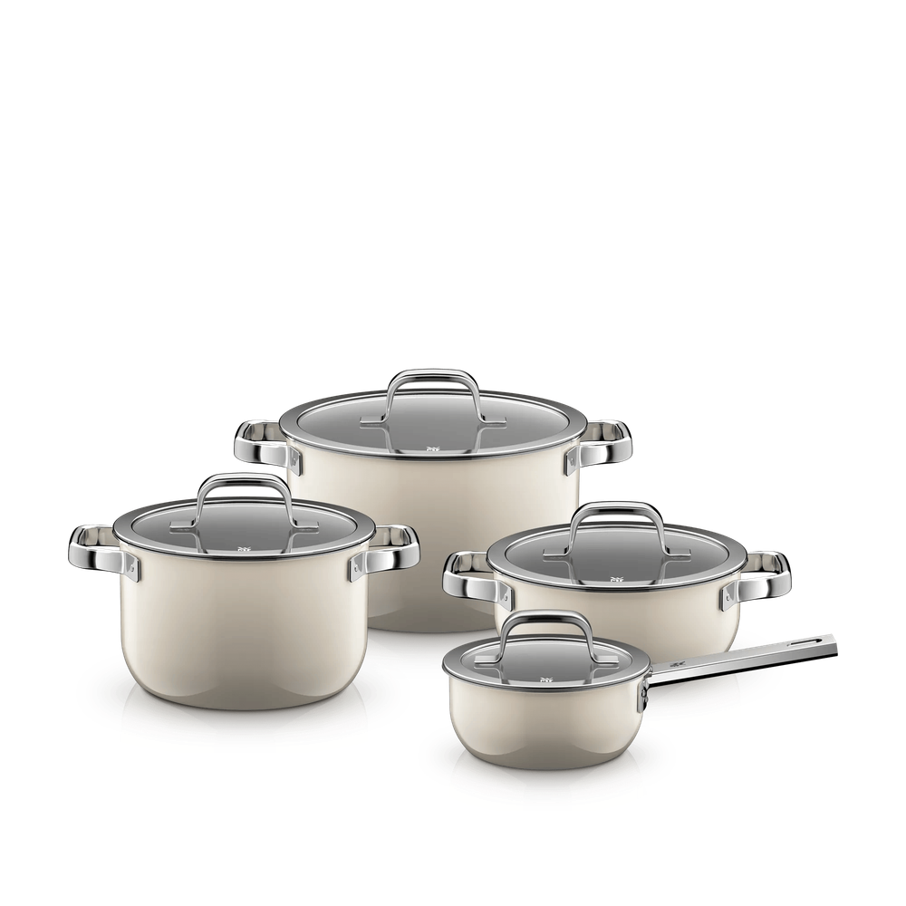 Set 4 oale cu capac WMF Fusiontec Mineral Pro, inductie, crem