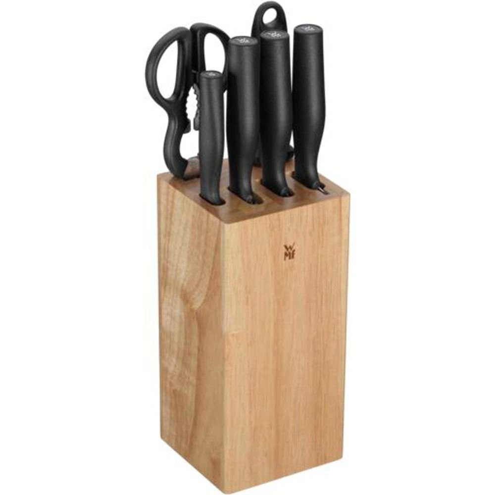 Set cutite si suport WMF Impulse, 7 piese, foarfeca inclusa, inox