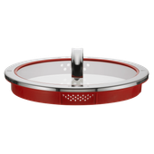 Capac de sticla WMF Function 4, 24 cm, 4 functii, Cromargan®, rosu