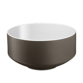 Set bol si linguri pentru salata WMF, portelan, alb & maro, 26 cm