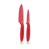 Set de 2 cutite WMF Touch, 9 - 13 cm, capace depozitare, rosu