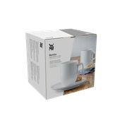 Set 2 cesti cu farfurii WMF Barista, 170 ml, portelan alb