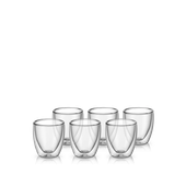 Set pahare pentru espresso WMF, 6 piese, pereti dubli, 80 ml