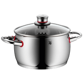 Oala cu capac WMF Quality One, 20 cm, 4L, Cromargan®, baza TransTherm®