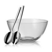 Bol din sticla cu set de tacamuri pentru salata WMF, 3 piese