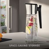 Carafa din sticla pentru apa WMF Basic, 1.5L, cu maner, negru