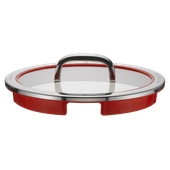 Capac de sticla WMF Function 4, 24 cm, 4 functii, Cromargan®, rosu