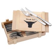 Set tacamuri pentru friptura WMF, 12 piese, cutie de lemn, Cromargan®