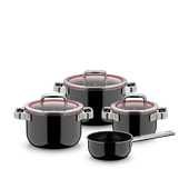 Set 4 piese WMF Fusiontec Function Pro, Fusiontec®, inductie, negru