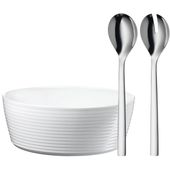 Bol din portelan cu set tacamuri pentru salata WMF Nuova, Cromargan®