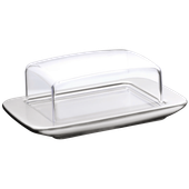 Farfurie pentru unt WMF Beurrier Loft Brunch cu capac, 18 x 9 x 6.5 cm