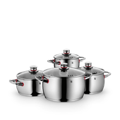 Set de 4 piese WMF Quality One cu capac,  Cromargan®, argintiu