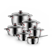 Set de 6 oale cu capac WMF Quality One, inductie, Cromargan®