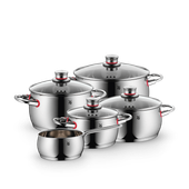Set de 5 oale cu capac WMF Quality One, 16/20/24 cm, Cromargan®