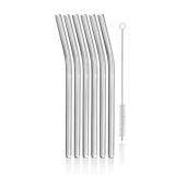 Set de 6 paie din sticla WMF Baric, 220 mm, perie inclusa, transparent