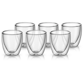 Set pahare pentru espresso WMF, 6 piese, pereti dubli, 80 ml