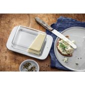 Farfurie pentru unt WMF Beurrier Loft Brunch cu capac, 18 x 9 x 6.5 cm
