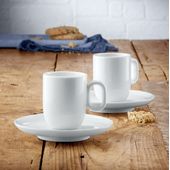 Set cesti cu farfurii WMF Barista Espresso, 4 piese, portelan