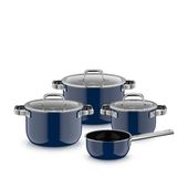 Set 4 oale cu capac WMF Fusiontec Mineral Pro, inductie, ocean blue