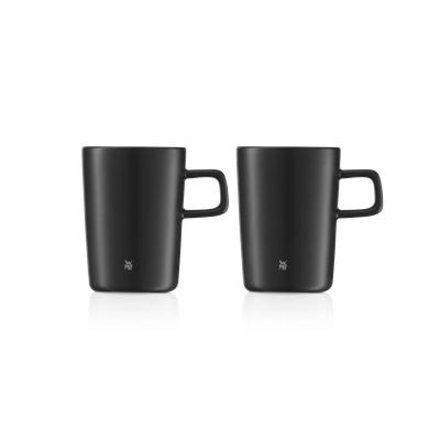Set de cani WMF Kineo, 2 piese, 0.25 L, fara BPA, ceramica, negru