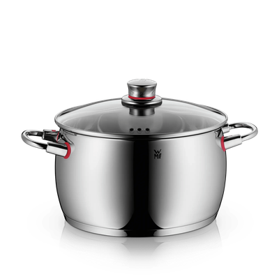 Oala cu capac WMF Quality One, 24 cm, 3.89 L, Cromargan®, argintiu