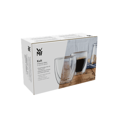 Set pahare pentru espresso WMF, 6 piese, pereti dubli, 80 ml