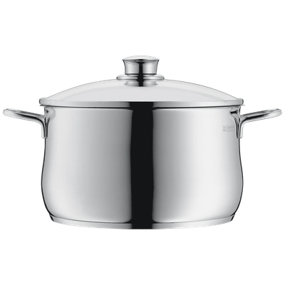 Oala inalta cu capac WMF Diadem Plus, 16 cm, 2 L, Cromargan®, argintiu