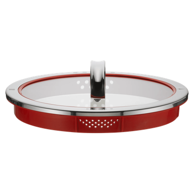 Capac de sticla WMF Function 4, 24 cm, 4 functii, Cromargan®, rosu