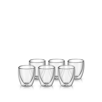 Set pahare pentru espresso WMF, 6 piese, pereti dubli, 80 ml