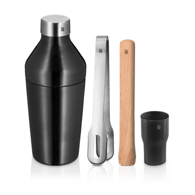 Set cocktail WMF Baric, 4 piese, shaker - masura - cleste - pistil