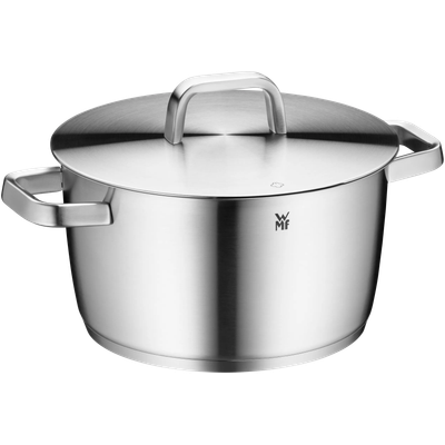 Oala cu capac WMF Iconic de 24 cm, capac din inox, argintiu